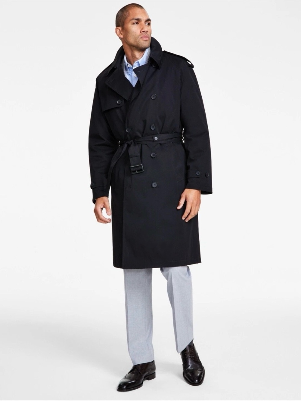 Michael Kors Men's Classic-Fit Black Trench Coat 40R NWOT